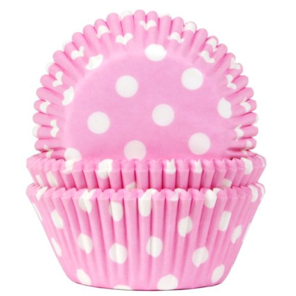 Cupcake Backförmchen - Rosa mit weissen Punkten